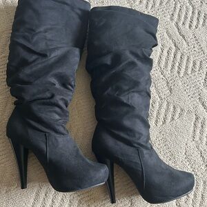 Michael Antonio Black Heeled Boots with Stiletto Heel